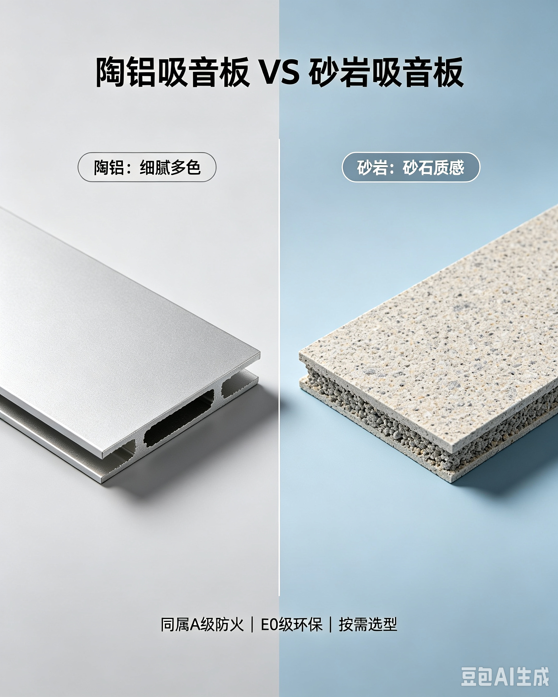 陶鋁吸音板和砂巖吸音板哪個更好？性能、場景橫向?qū)Ρ? class=